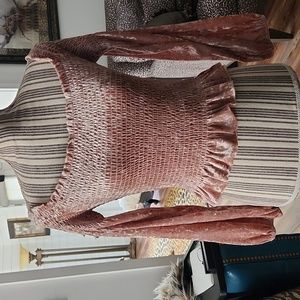 Miss Love Crushed Velvet Smocked Top